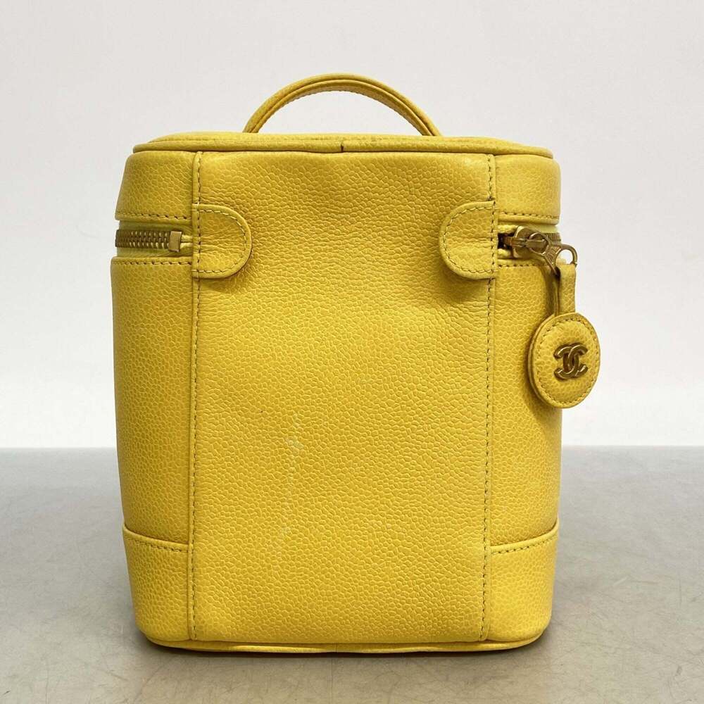 Chanel handbag/vanity bag, caviar leather, yellow, women's. - Picture 11 of 12